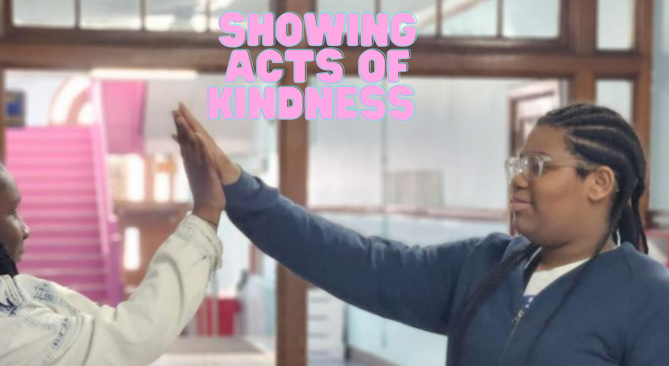  Two female students clapping
